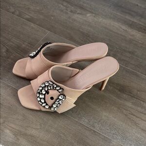 Karl Lagerfeld Pink Stiletto Heels with Crystal Embellishment